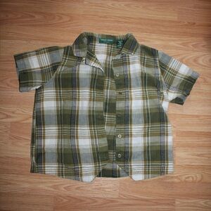 Green Plaid Woman’s Flannel Shirt